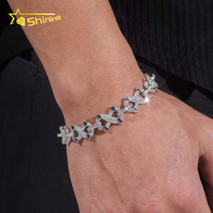 Solic Silver 925 Gold Plated Pass Diamond Tester Hip Hop Jewelry Custom Colored Moissanite Iced Out Cuban Link Chain Bracelet - Product Image 3