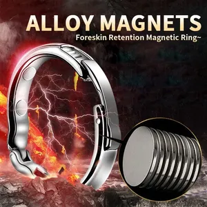 Anillo para pene de metal, bloqueador de <span class=keywords><strong>circuncisión</strong></span>, anillo para el glande, anillo de retardo de la eyaculación, anillo de bloqueo de semen, juguete sexual para <span class=keywords><strong>adultos</strong></span> para <span class=keywords><strong>hombres</strong></span>. - Product Image 3