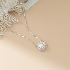 Collar de Plata S925 de Moda, D9401, Simple y Elegante, con Perlas Sintéticas, Cadena para Clavícula para Mujer con Temperamento - Product Image 5