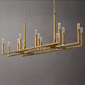 Luxury Dining Room 72" Linear Chandelier Large Restaurant Bar Rectangle Chandelier High Quality Brass Gold Retro LED Chandeliers - Product Image 4