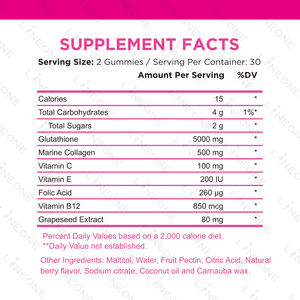 Collagen Gummies Private Label Natürliche vegane Haut aufhellung <span class=keywords><strong>L</strong></span>-Glutathion Collagen Glow Gummies Supplement für die Haut aufhellung - Product Image 3