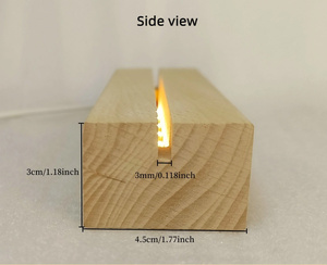 RGB Carved Blank Acrylic Panel Wooden Lamp 2025 Hot Sale Wholesale <b>LED</b> Base Wooden <b>LED</b> Lamp Base Table Lamp - Product Image 6
