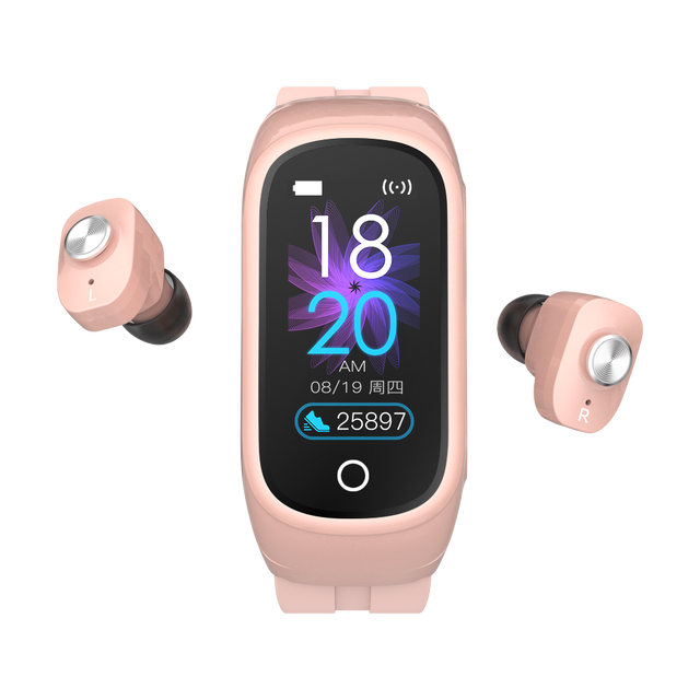 Smart Band Smart Bracelet with Earphone & Earbuds Wireless Smart Watch LED Battery Indicator JL Chipset IPX-4 Waterproof