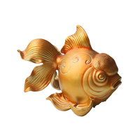 Maison Décoration Polyresin Poisson Rouge Figurine Décor Nautique Résine Or Poisson Statue Table Fengshui Décoration
