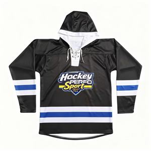 Vêtements de sport personnalisés avec logo, imprimés par sublimation, en polyester, sweat-shirt de hockey sur glace, uniformes, maillots d'entraînement vintage de hockey, pulls - Product Image 1