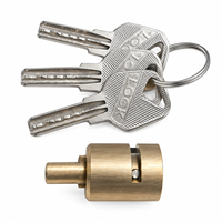 Serrure cylindrique en laiton durable, anti-corrosion, grade 2 ANSI, finition brossée, 3 clés incluses, couleur argent/or personnalisable, lisse