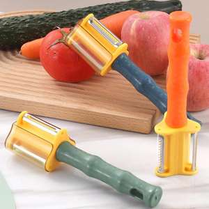 Trois en un grattoir cuisine éplucheur de légumes et de fruits en acier inoxydable rabot de stockage de légumes et de fruits - Product Image 2