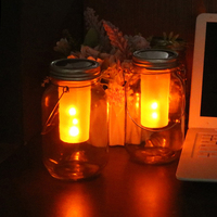 Lampe solaire avec couvercle de pot Mason, torche chaude, flamme, lampes de jardin, extérieur, bougie solaire, bouteille, lanterne, pour noël, Halloween