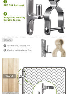 Kit d'installation de charnières de porte de grange en acier inoxydable 304 - Fixation murale - Charnière à pince pleine surface - Design industriel - 6 mm - Product Image 2