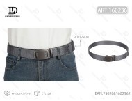 Cintura in Pelle Intrecciata da Uomo 4,0 Cm 125 Cm con Fibbia in Ferro Grigia per Uso Casual - Product Image 1
