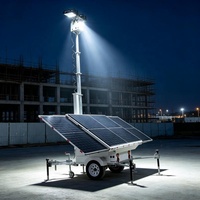 Panneaux solaires mobiles portables, remorques d'éclairage LED avec éclairage LED de 1200W pour l'éclairage des chantiers de construction