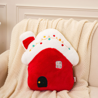 Coussin décoratif de Noël en forme de poupée, bonhomme en pain d'épices, figurine de sapin de Noël, décoration de bonhomme de neige, coussin décoratif pour salon