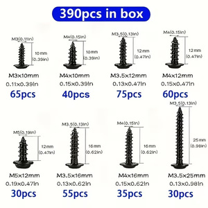 Cross <b>Head</b> <b>Round</b> <b>Head</b> Self Tapping <b>Screws</b> 390pcs Metric Wood <b>Screw</b> With Washer Grade A Electroplated Iron - Product Image 1