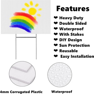 Panneaux publicitaires extérieurs imperméables personnalisés double face pour l'immobilier, en plastique PP découpé sur mesure, avec piquet en H - Product Image 2