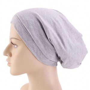 Paquete de 5 Gorros de Dormir de Punto Fino de Algodón Elástico Suave con Forro de Seda, Gorro Tipo Beanie para Mujeres con Cabello Natural - Product Image 3