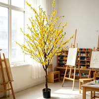 Realistiche bloemstukken Kunstmatige Forsythia bloemen Binnenplanten Kunstbloemen Bar Kantoor Huisdecoratie Accessoires Bruiloft achtergrond