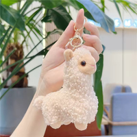 Vente en gros de pendentifs en peluche kawaii de 12 cm, jouets en peluche, breloques pour sacs en forme de mouton et d'alpaga pour les machines à grue