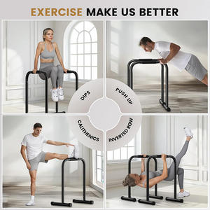 <span class=keywords><strong>Barra</strong></span> paralela portátil de acero grueso estable y resistente, ejercicio de <span class=keywords><strong>calistenia</strong></span> en casa, estación de soporte de inmersión ajustable, barras de inmersión - Product Image 4