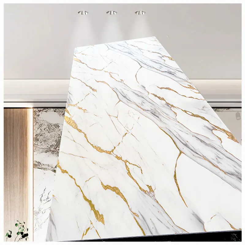 Marble PVC Foam sheet decorative texture board interior decor pvc 3d wall panel lamina artificial marmol