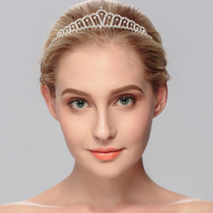 Diadema de Princesa Clásica con Pedrería, Joyería de Novia, Estilo Europeo Americano, Popular, Accesorios para Vestidos de Niñas - Product Image 1