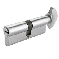 Cylindre de serrure en laiton massif de qualité supérieure de 70 mm avec 3 clés en laiton, entraxe de 50 mm pour porte - Acier inoxydable, alliage de zinc