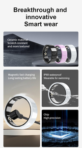 Anillo Inteligente de Cerámica NFC, Resistente al Agua 5ATM, Monitor de Frecuencia Cardíaca, Sueño y Salud Femenina, Control Remoto de Tarjetas de Acceso, Anillos Inteligentes de 18 mAh - Product Image 3