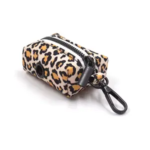 Modedesign Baumwolle Leopard Druck Hund Poo Tasche Träger hochwertige Poop Taschen Spender Fabrik direkt produzieren