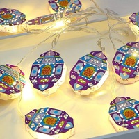 Nouvelle Décoration Ramadan 2024 : Château Lumineux Lune et Étoile, Mosquée Creuse LED, Guirlande Féerique 3M en Métal pour l'Aïd Moubarak et le Moyen-Orient