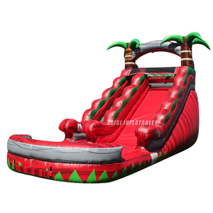 Tobogán Acuático Inflable Tropical Rojo de 15' - Tobogán Inflable Lava Ruby Rush para Jardín - <span class=keywords><strong>Casa</strong></span> de Brinco Inflable Acuática en Venta - Product Image 4