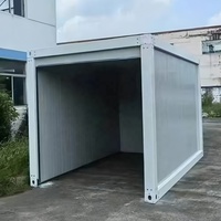 Garage modulaire portable en acier de 20 pieds et 40 pieds, conteneur mobile préfabriqué avec porte à roulettes
