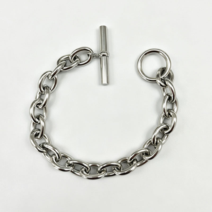 CAIOOCHE Bracciale a catena Rolo spessa in acciaio inossidabile resistente all'ossidazione, con chiusura a T, gioielli impilabili per uomo e donna, ideale per feste - Product Image 2