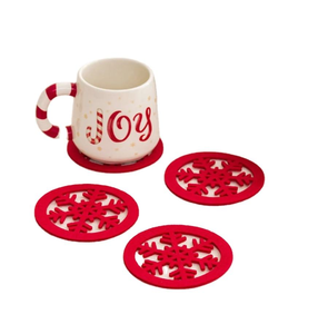 Sous-verres ronds en feutre écologiques et durables de haute qualité pour la décoration de table, idées de cadeaux pour le Nouvel An, Mofelt - Product Image 1