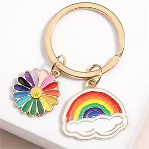 Khuyến mại Keyring 3D 2D Logo cầu vồng tình yêu Là Tình Yêu Móc Chìa Khóa hợp kim cá nhân cứng mềm men tùy chỉnh kim loại Keychain