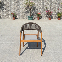 Table et chaise d'extérieur de luxe en teck ensemble de chaises de jardin en rotin pour villa balcon restaurant café hôtel ensemble de meubles d'extérieur