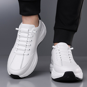 Zapatillas Blancas para Hombre, Ligeras, Deportivas, Casuales, con Cordones, Tacón Bajo, Suela de Goma, Zapatos para Caminar - Product Image 3