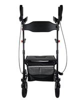 Déambulateur vertical avec pneus en caoutchouc massif anti-crevaison, déambulateur d'extérieur pour personnes âgées, rollator surélevé avec siège