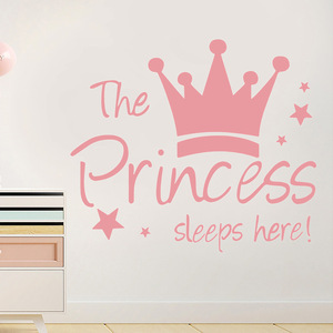 Pegatina <span class=keywords><strong>de</strong></span> <span class=keywords><strong>pared</strong></span> <span class=keywords><strong>de</strong></span> la princesa que duerme aquí, calcomanías <span class=keywords><strong>de</strong></span> <span class=keywords><strong>pared</strong></span> <span class=keywords><strong>para</strong></span> habitación <span class=keywords><strong>de</strong></span> niñas, papel <span class=keywords><strong>de</strong></span> <span class=keywords><strong>pared</strong></span> autoadhesivo <span class=keywords><strong>de</strong></span> PVC <span class=keywords><strong>para</strong></span> decoración del hogar, calcomanías artísticas - Product Image 1