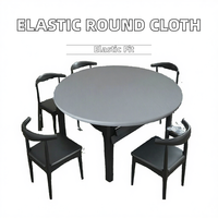 Nappe ronde élastique 110 cm en polyester, housse de table pour salle à manger, protection de table de pique-nique en plein air