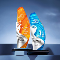 Trophées en cristal de qualité supérieure aux couleurs vives, avec base noire personnalisable (basse et haute), design coloré, trophée argenté spécial – Offre spéciale