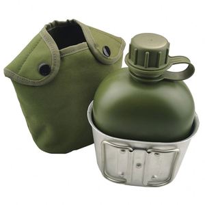 Botella de agua de cantina con muestra gratis, botella de agua de plástico con taza de lona, botella de agua con bolsa de camuflaje para senderismo y camping - Product Image 4