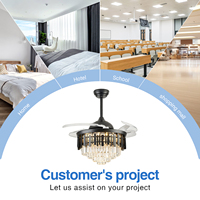 Ventilateur de plafond avec lumière, pales invisibles en ABS de 36 pouces, télécommande intelligente et design moderne pour les espaces résidentiels