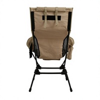 Chaise pliante carrée extra-large, couleur kaki foncé, en aluminium, avec assise large, pour le camping, la pêche, la plage, chaise portable OEM