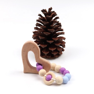 BRICOLAGE Bébé Molaire Hêtre Dentition Pour Animaux Naturelle Non toxique Perles de Silicone Molaire <span class=keywords><strong>Bracelet</strong></span> - Product Image 3