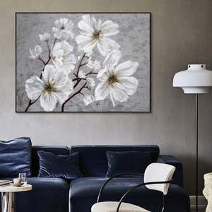 Peinture murale encadrée <span class=keywords><strong>abstraite</strong></span> moderne texturée en gros, grandes <span class=keywords><strong>fleurs</strong></span> <span class=keywords><strong>aquarelle</strong></span>, toile personnalisée, peinture à l'huile <span class=keywords><strong>abstraite</strong></span> - Product Image 3