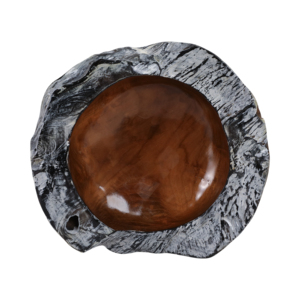 Ciotola decorativa in legno di teak con bordi bruciati per centrotavola da caffè, decorazione per la casa, accessorio per il piano della cucina - Product Image 6
