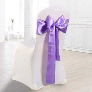 Belles ceintures de décoration de chaise en satin jaune et rose jetables pour la maison et les banquets - Product Image 3