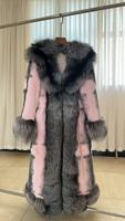 Manteau en fourrure de lapin Rex et de renard pour femme, style décontracté, épais, chaud et résistant au froid, vente en gros
