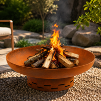 Brasero multifonctionnel en acier Corten - Bol en métal rustique pour l'ambiance du jardin et du patio
