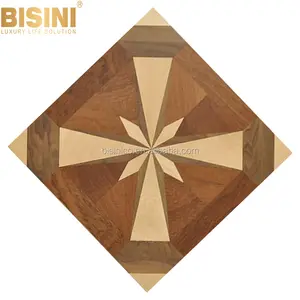 BISINI Luxury European Royal Engineered Hard Wood Parquet Interlocking 3D Tiles Flooring
