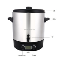 Machine à confiture numérique LCD 30L en acier inoxydable, chauffe-vin chaud électrique pour usage domestique et commercial